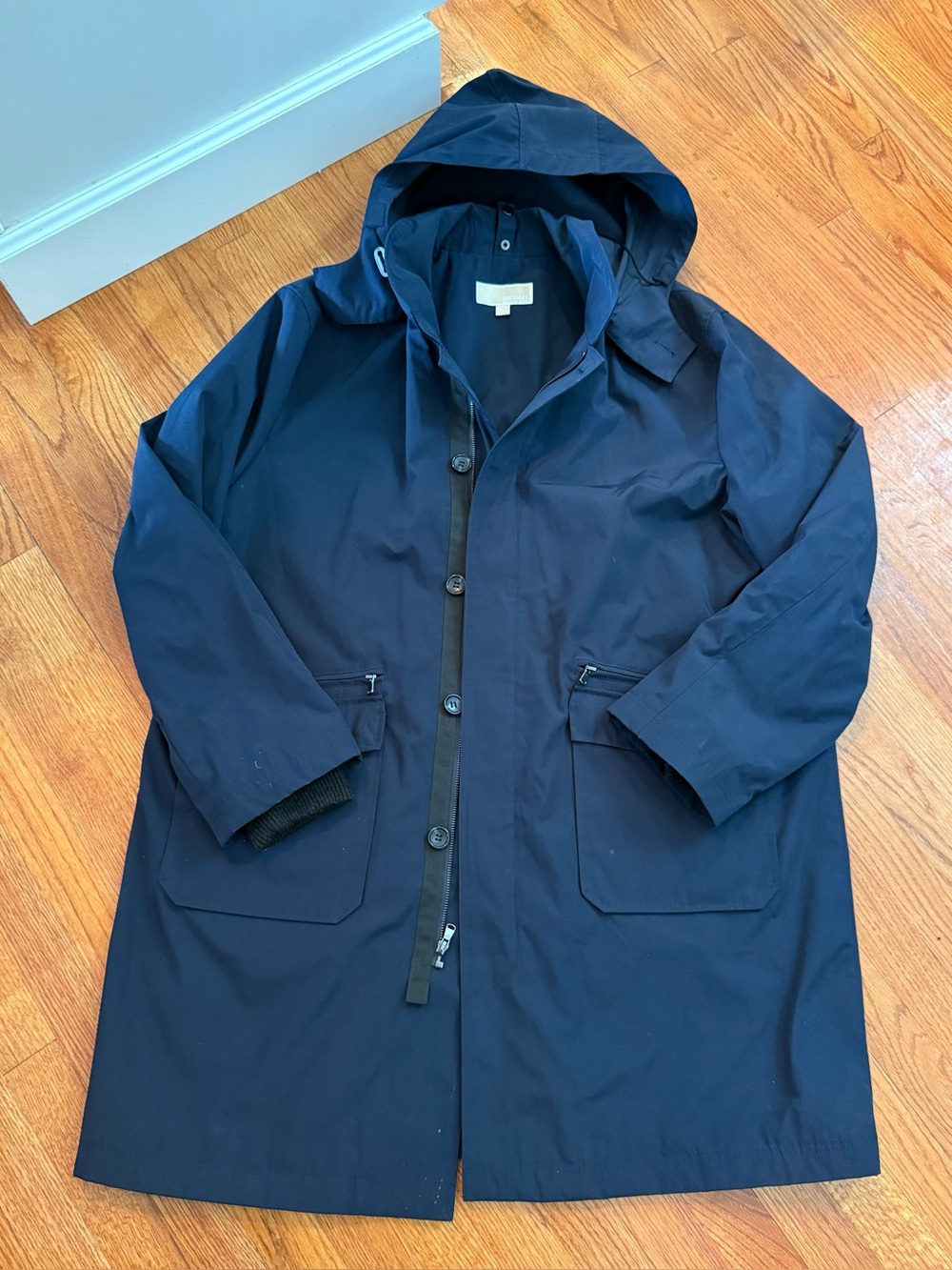 Michael Kors Conway Interior Vest Hooded Coat Navy Size XXL - Excellent